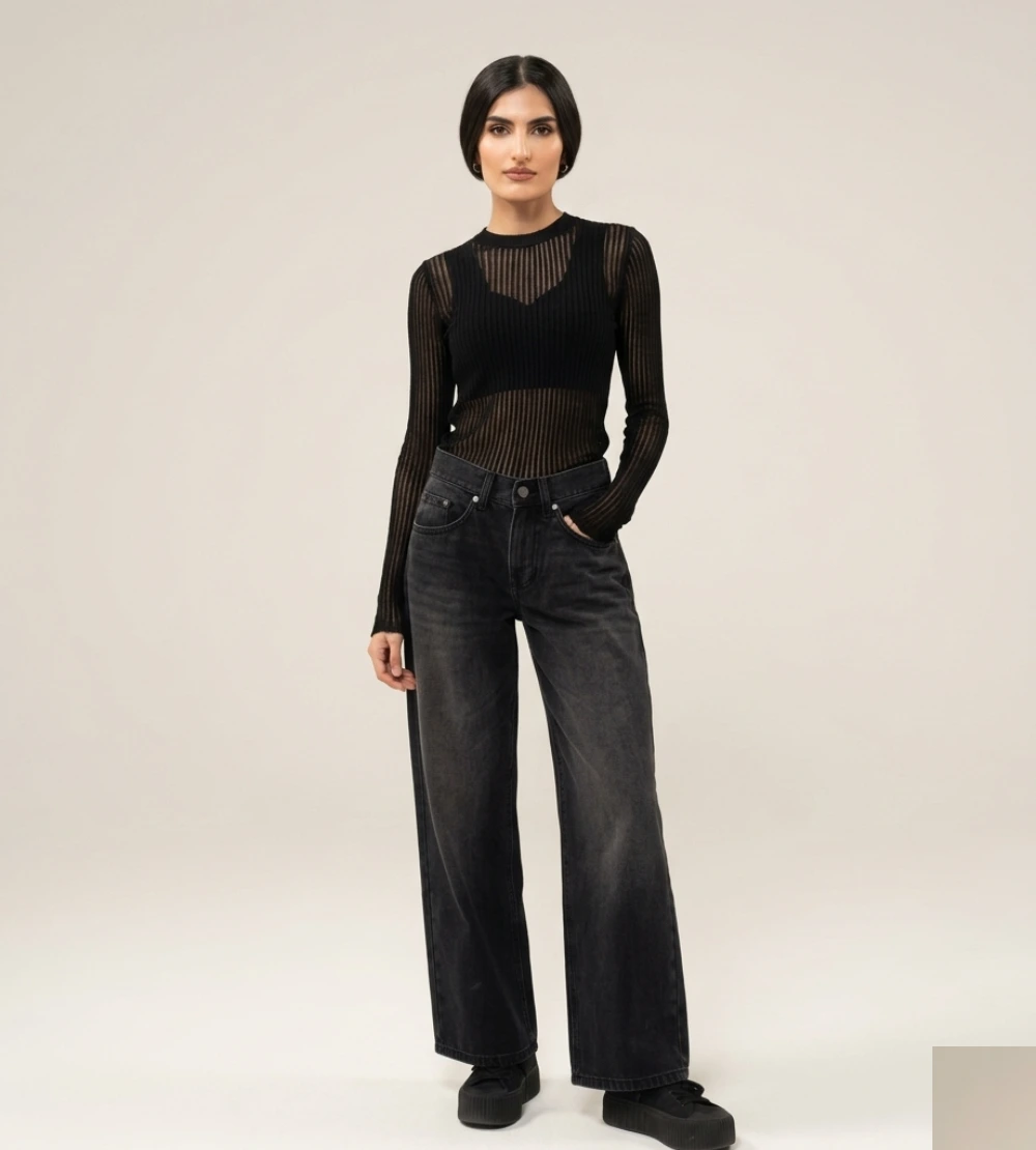 Charcoal Black Wide Leg Jeans for Women – Low Rise Black Wide Leg Jeans | Trendy Wide Leg Jeans