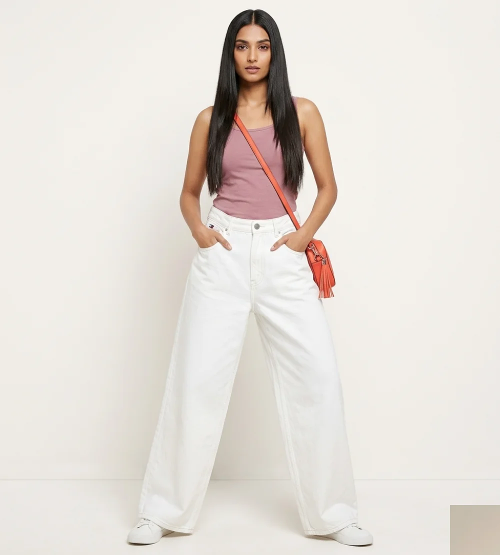 Women's White Jeans – High Waist Slim Fit | Stretch White Denim Pants
