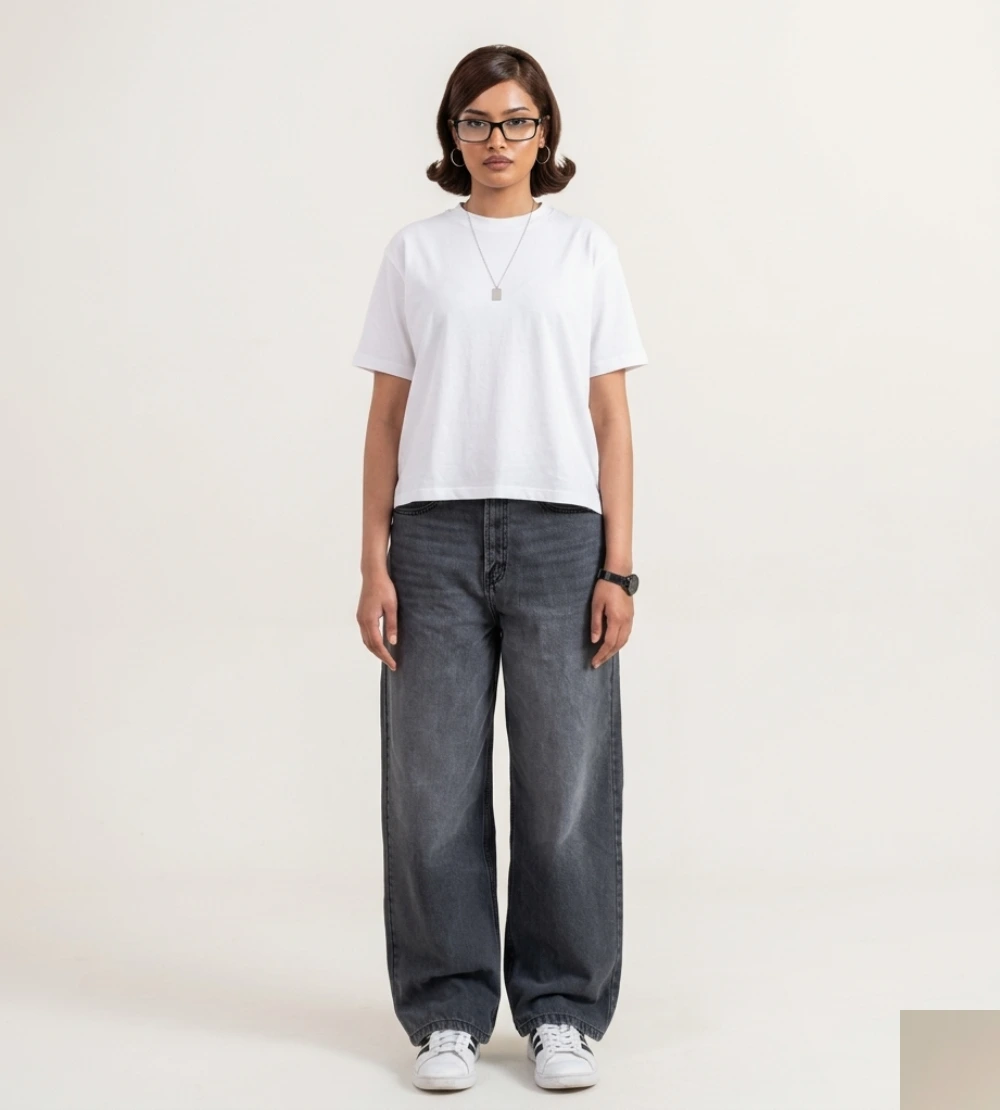 Dark Grey Wide Leg Jeans for Women – Womens Wide Leg Jeans | Relaxed Fit Jeans