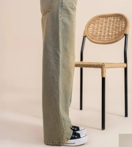 Sand Blue Wide Leg Jeans for Women – Low Rise Jeans Womens Wide Leg | Relaxed Fit Jeans