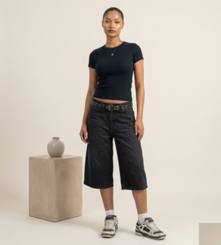 Charcoal Black Jorts — The Cool-Girl Denim Short Done Right