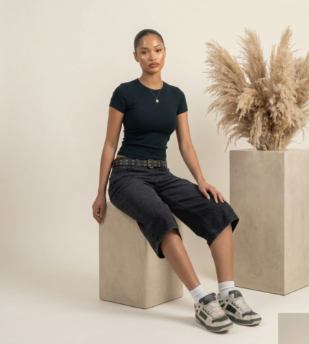 Charcoal Black Jorts — The Cool-Girl Denim Short Done Right