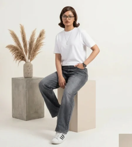 Dark Grey Wide Leg Jeans for Women – Womens Wide Leg Jeans | Relaxed Fit Jeans