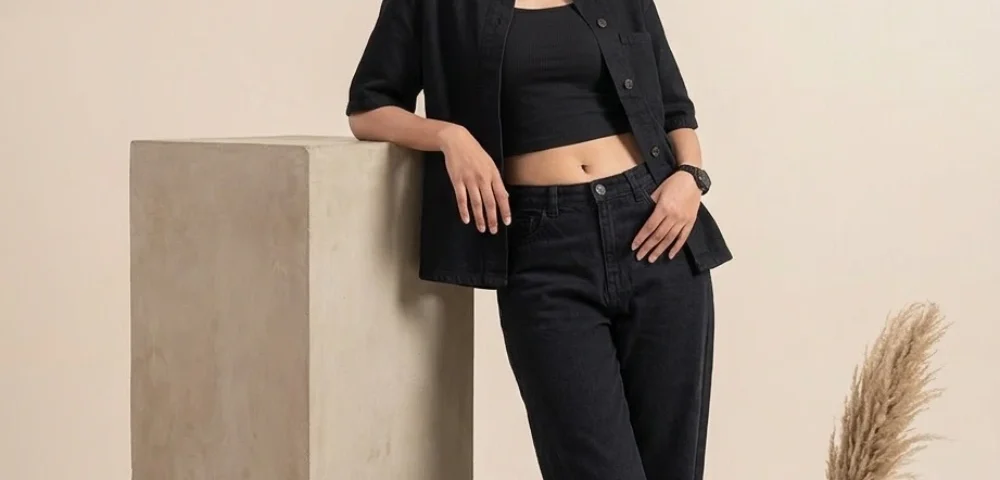 Charcoal Black Wide Leg Jeans for Women – Womens Wide Leg Jeans | Classic Charcoal Jeans