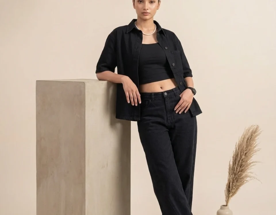 Charcoal Black Wide Leg Jeans for Women – Womens Wide Leg Jeans | Classic Charcoal Jeans