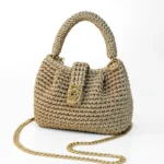 noa handmade crochet bag gold details women shoulder bag