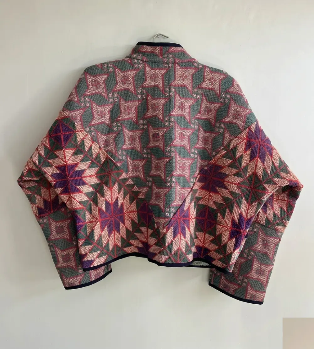 Reversible Kantha Quilted Patchwork Jacket