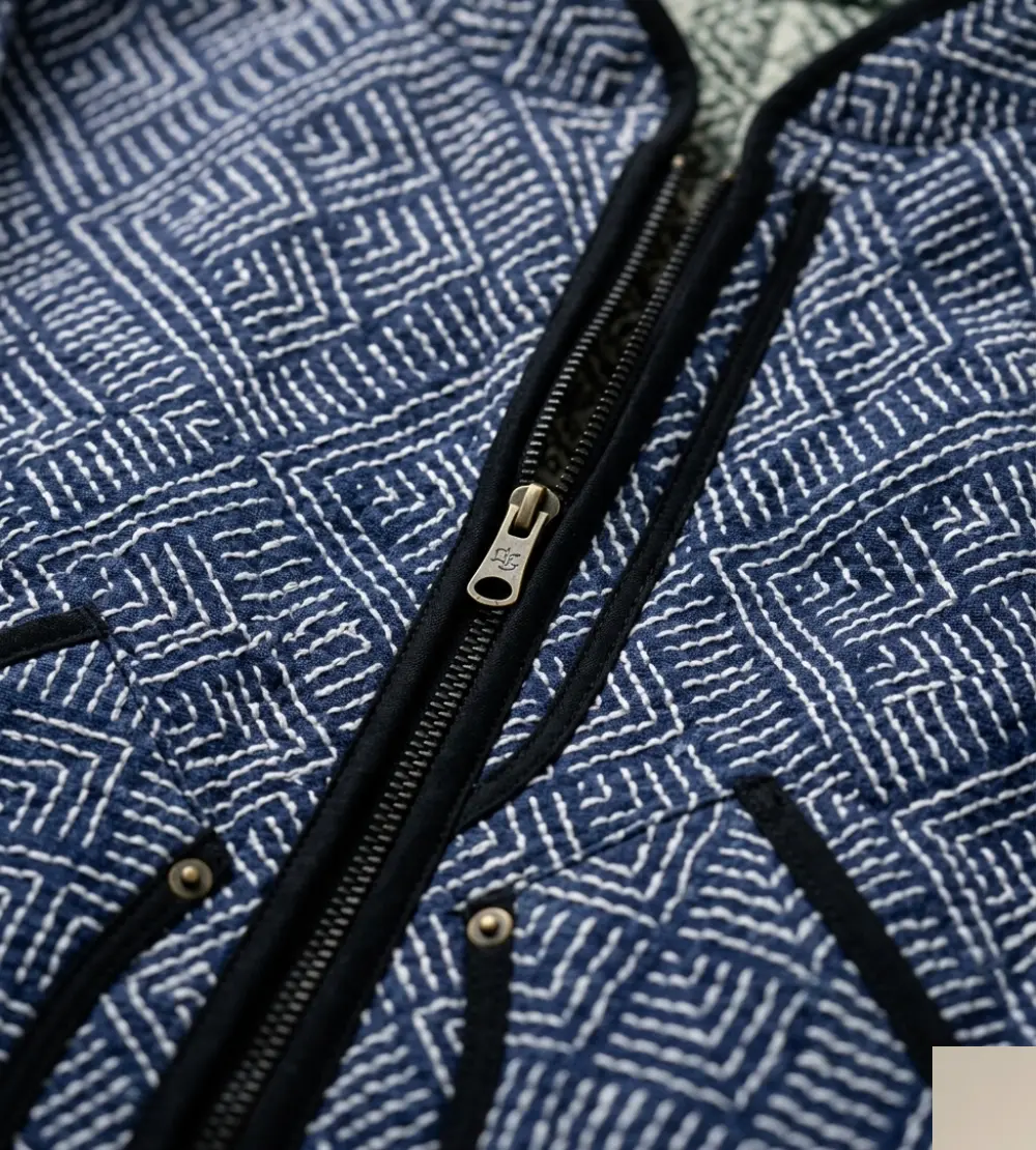 Sashiko Indigo Quilted Jacket